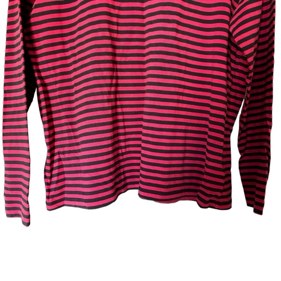 Susan Graver Weekend Cotton Modal Top Women's Size Large Stretch Striped Casual - Picture 3 of 12